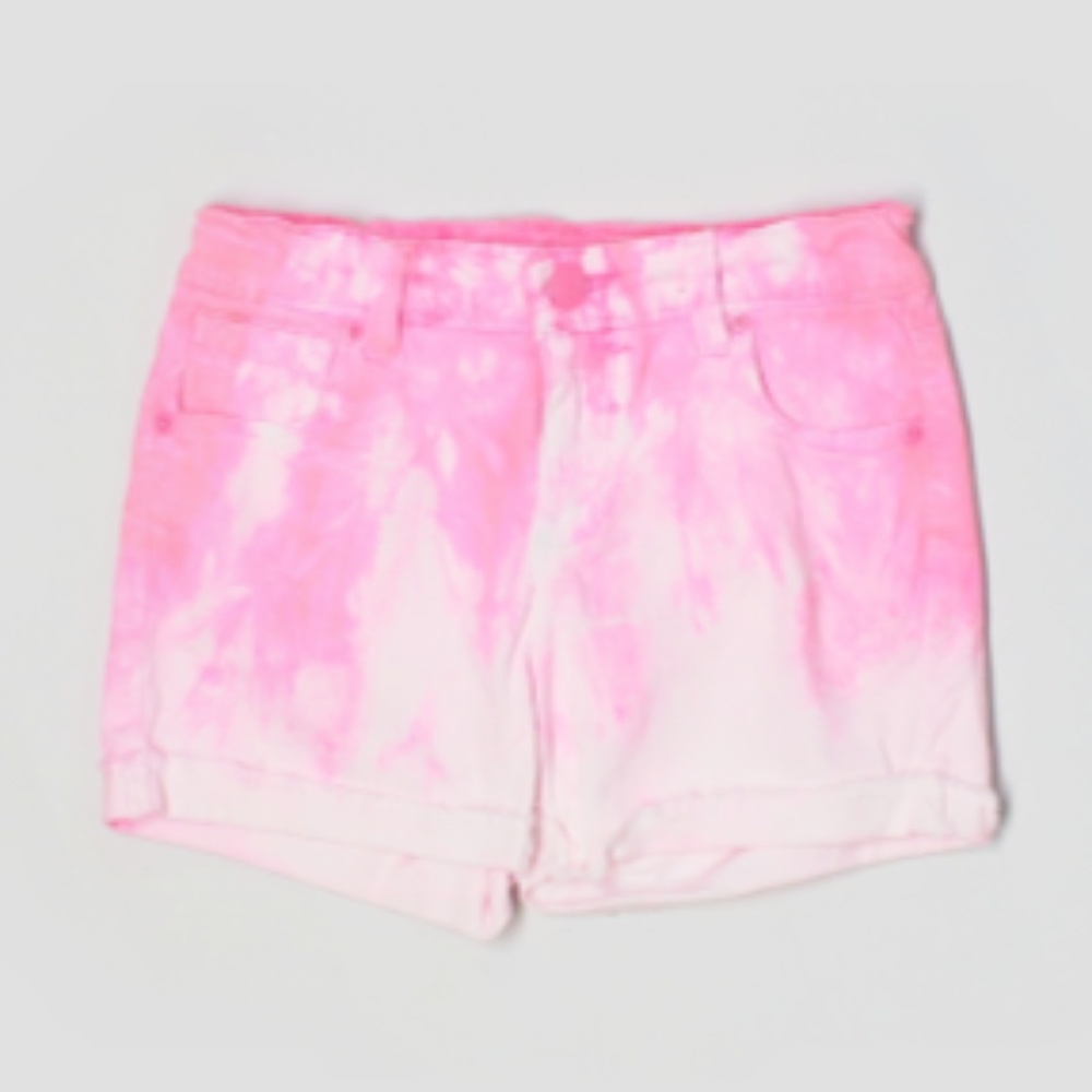 Pink And White Dye Die Jean Shorts